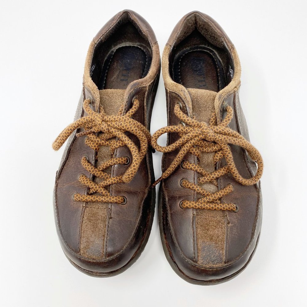 Born Brown Lace Up Leather Oxford Size 9